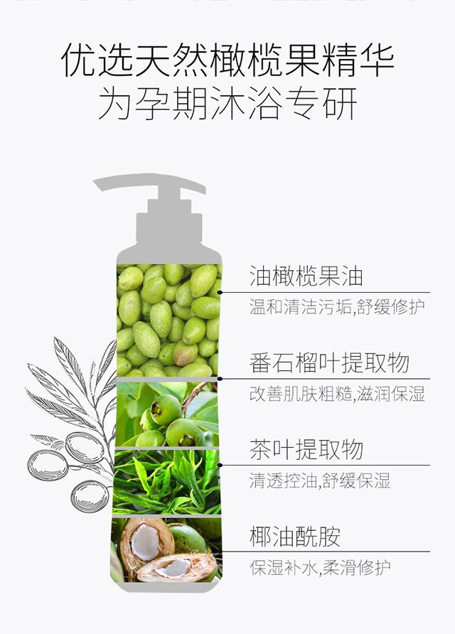 澳兰黛 橄榄沐浴露孕妇500ml